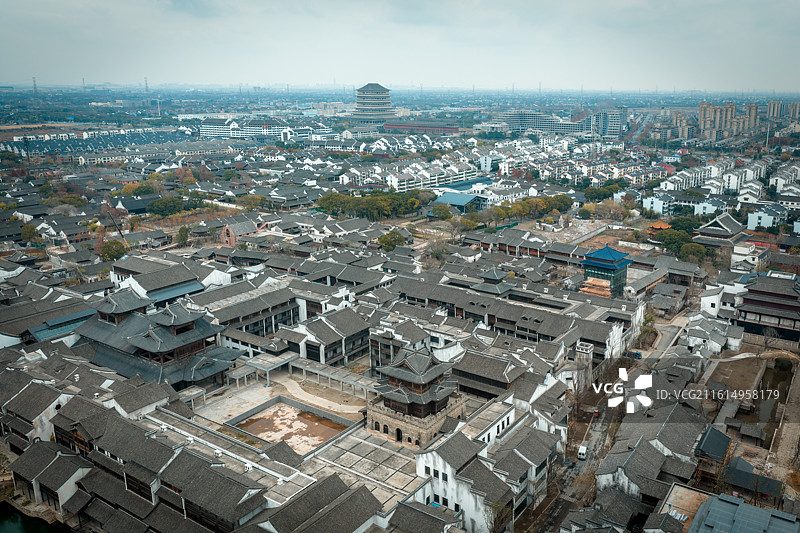 浙江嘉兴海宁盐官古镇风光图片素材