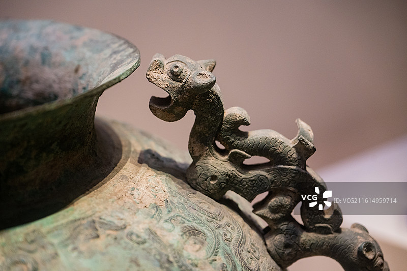 国家博物馆 春秋 郑 虎钮青铜罍 1923年河南新郑出土图片素材