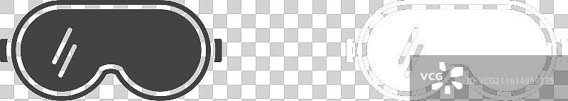 滑雪镜图标细线集图片素材