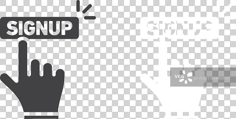 注册图标细线集图片素材