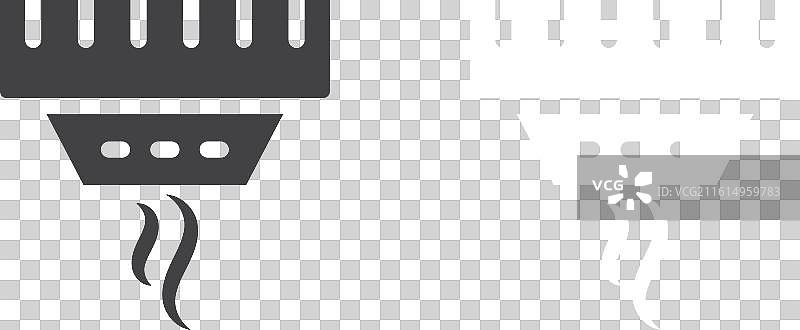 烟雾探测器图标细线集图片素材