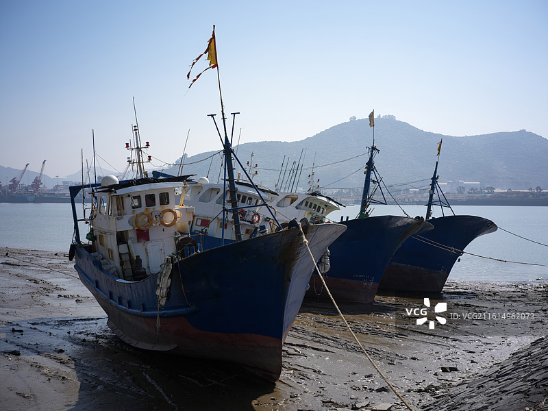 福建省漳州市海门岛渔船景观图片素材