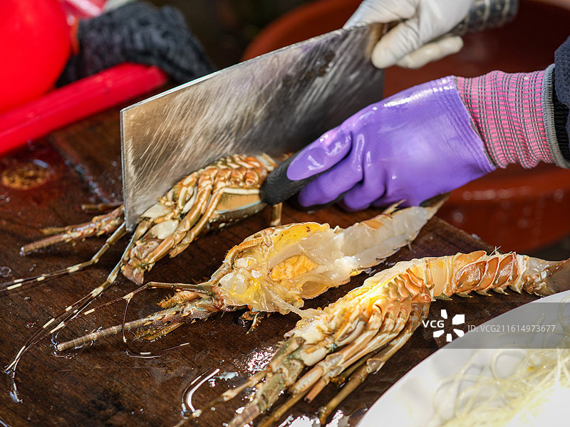 处理龙虾的场景图片素材