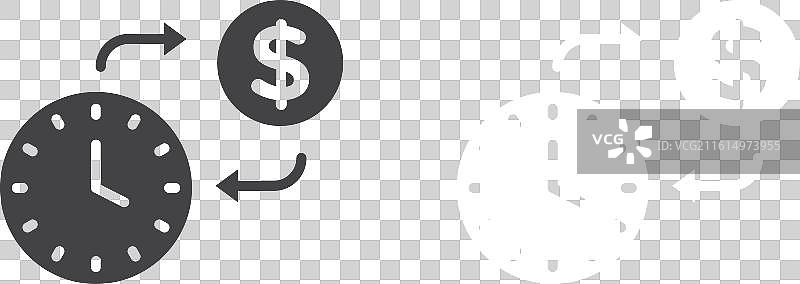 时间就是金钱图标细线集图片素材