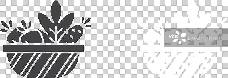 素食图标细线集图片素材