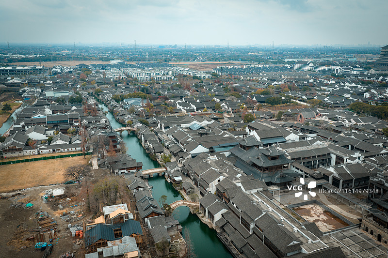 浙江嘉兴海宁盐官古镇风光图片素材