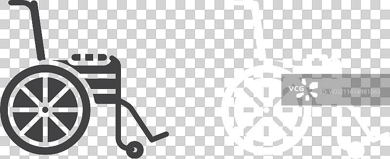 轮椅图标细线集图片素材