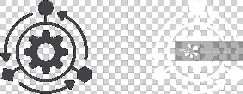 工作流程图标细线集图片素材