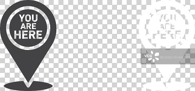 您在这里指示图标细线集图片素材