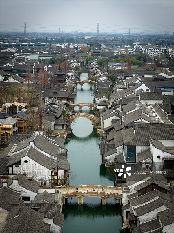 浙江嘉兴海宁盐官古镇风光图片素材