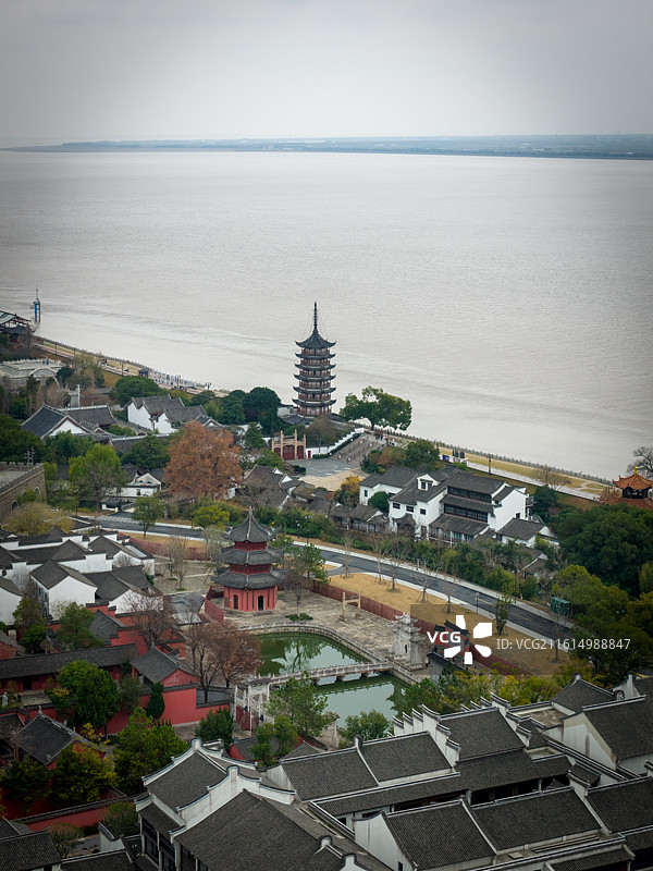 浙江嘉兴海宁盐官古镇风光图片素材