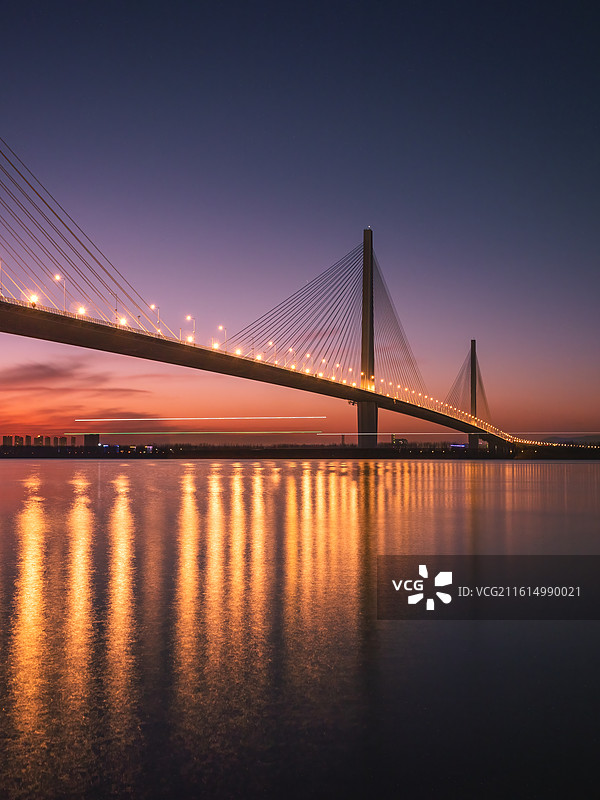 江心洲大桥夜景图片素材