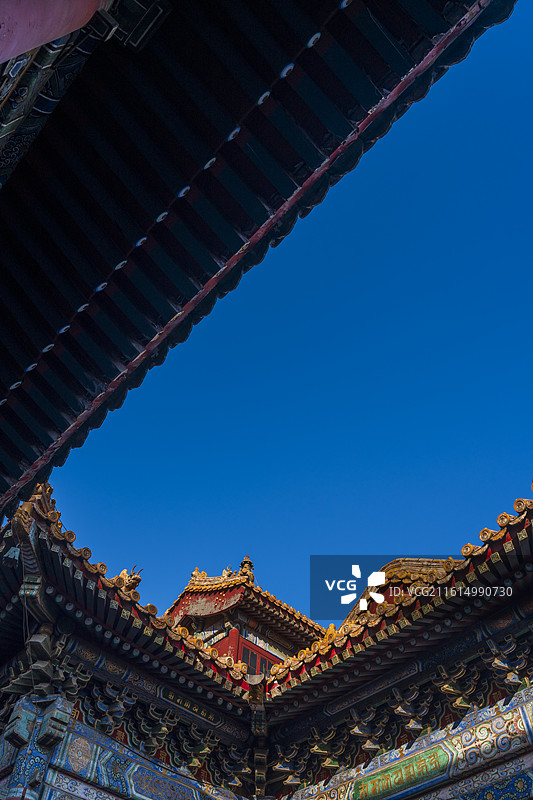 雍和宫万福阁是雍和宫最雄伟的建筑，也是全国重点文物保护单位雍和宫的重要组成部分。图片素材