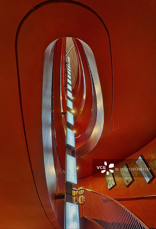 红色楼梯 国家大剧院图片素材