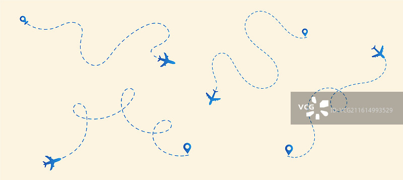 飞机的航线从起点图片素材