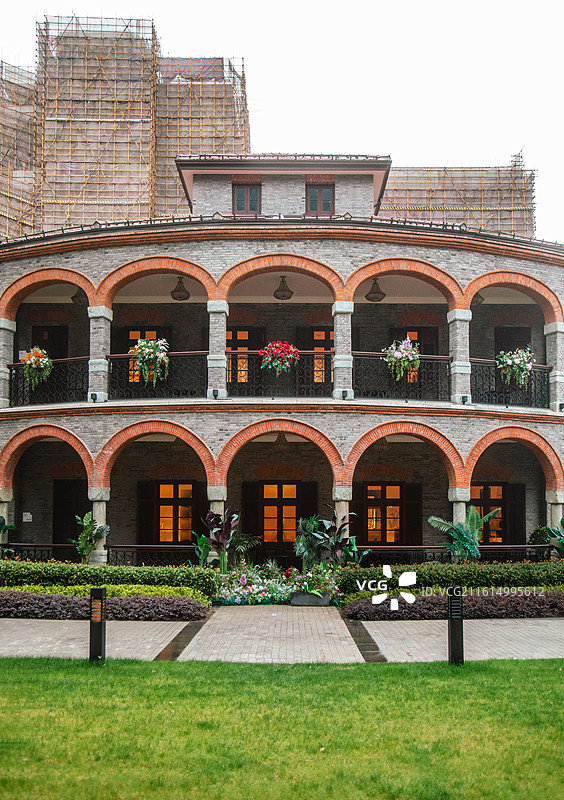 上海虹口区巴金图书馆，扆虹园旧址图片素材