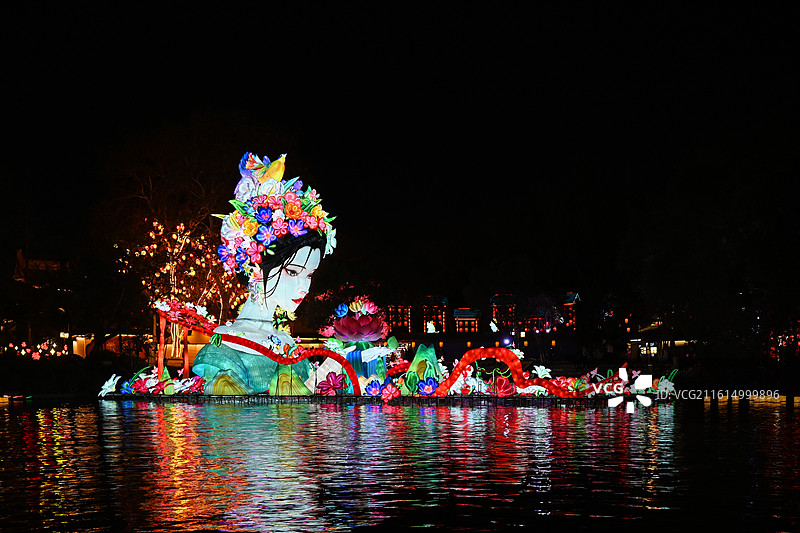 第40届中国秦淮灯会精品展区，南京白鹭洲公园灯会主会场，2026马年灯会图片素材