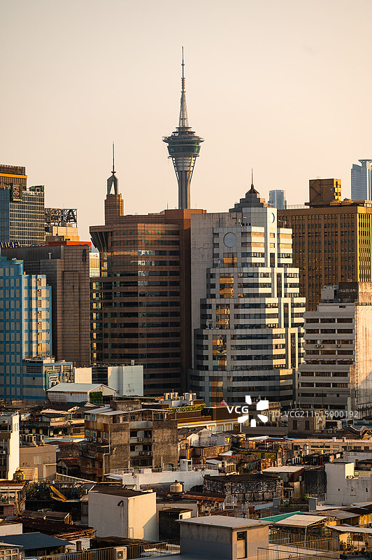 澳门炮台山上俯瞰澳门城市风光图片素材