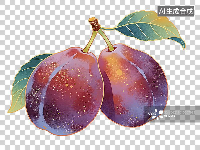 【AI数字艺术】西梅插画图片素材