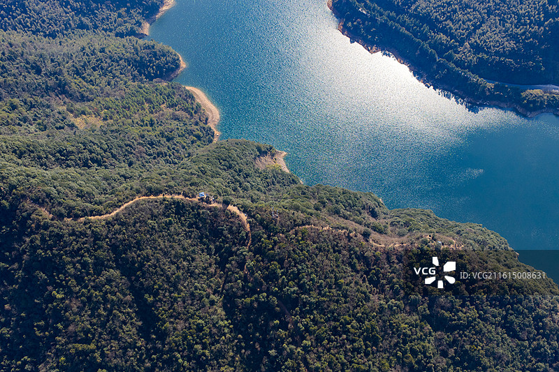 航拍江西萍乡芦溪狗脑寨与山口岩水库图片素材