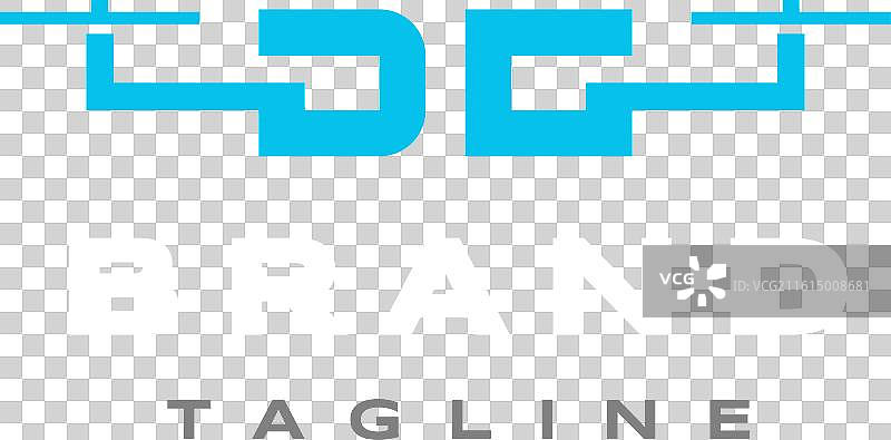 标志性的首字母 DC 无人机标志设计图片素材