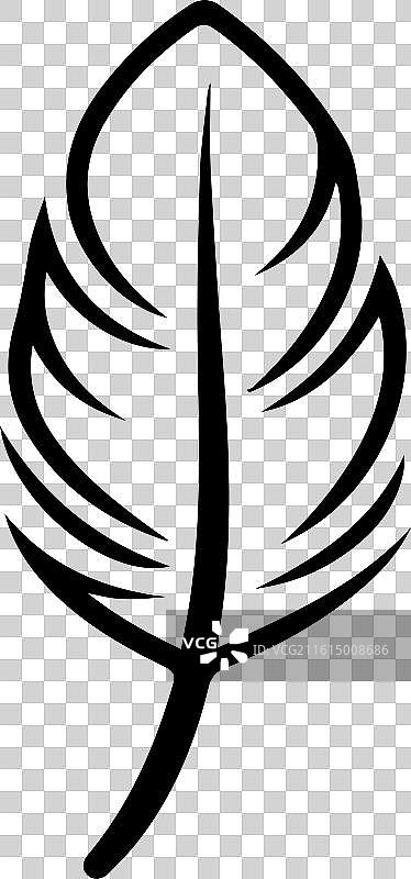 羽毛笔图标或现代线条符号线条艺术图片素材