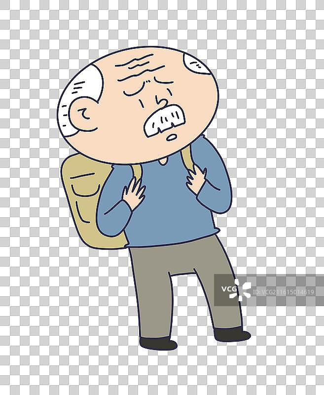 背书包的老年人，老年游客图片素材