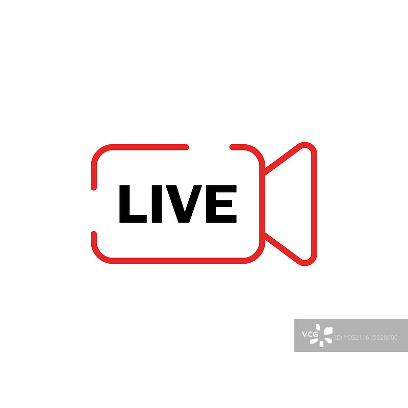 扁平风格的直播按钮图标，用于网络研讨会图片素材