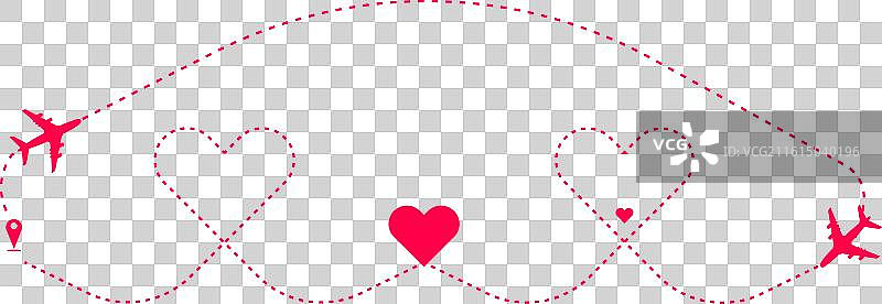 圆点心形蜜月旅行飞机新生儿图片素材