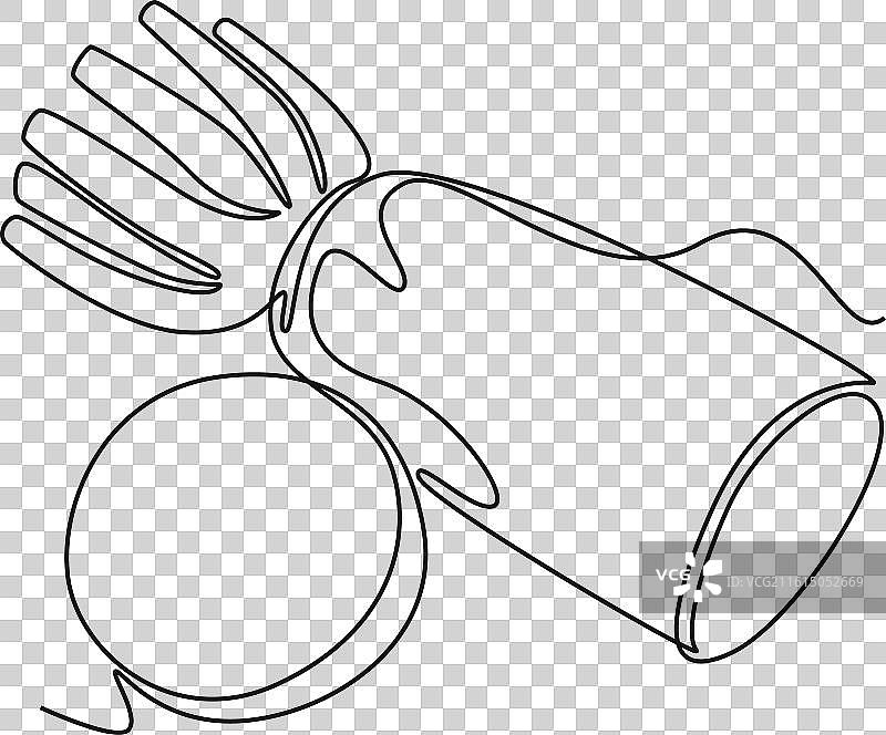 半个切片的连续单线条绘画图片素材