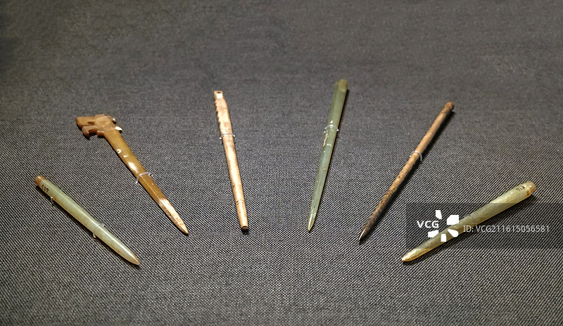 玉笄 商代 河南安阳殷墟妇好墓 中国考古博物馆（中国历史研究院）宅兹中国展厅图片素材