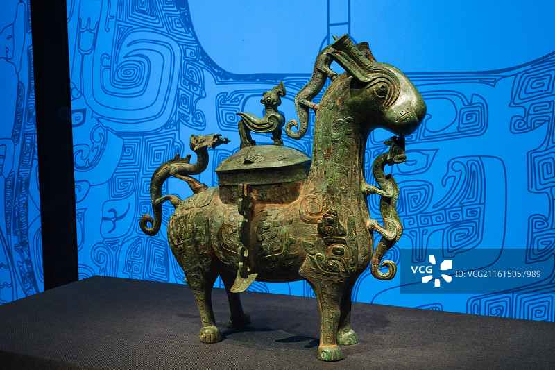 铜牺尊（盛酒器） 西周 陕西长安张家坡西周墓地 中国考古博物馆（中国历史研究院）宅兹中国展厅图片素材