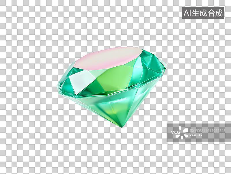 【AI数字艺术】一颗卡通绿宝石图片素材