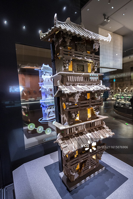 北京路县故城遗址博物馆：陶楼【东汉，路县故城城址周边墓葬区出土，北京市考古研究院藏】图片素材