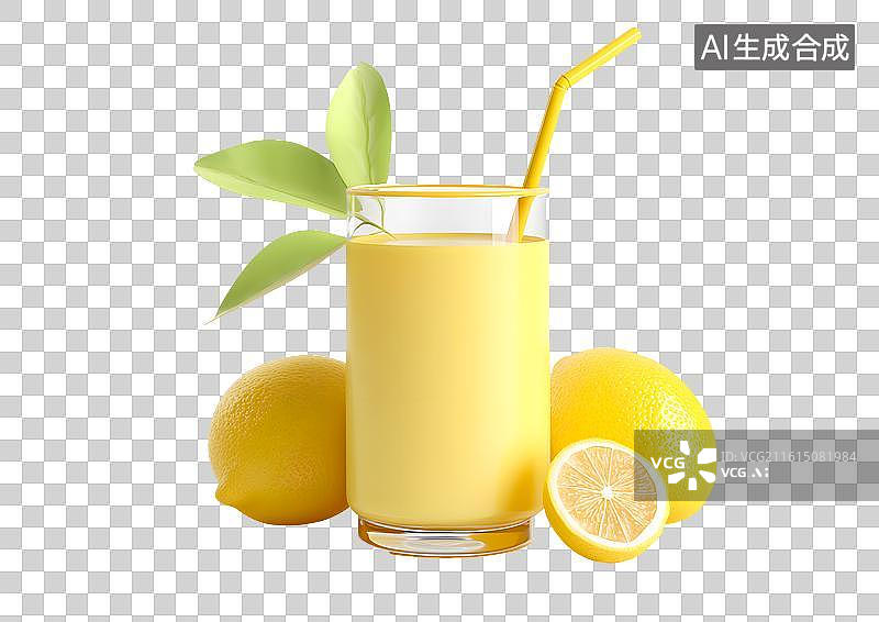 【AI数字艺术】一杯柠檬水图片素材