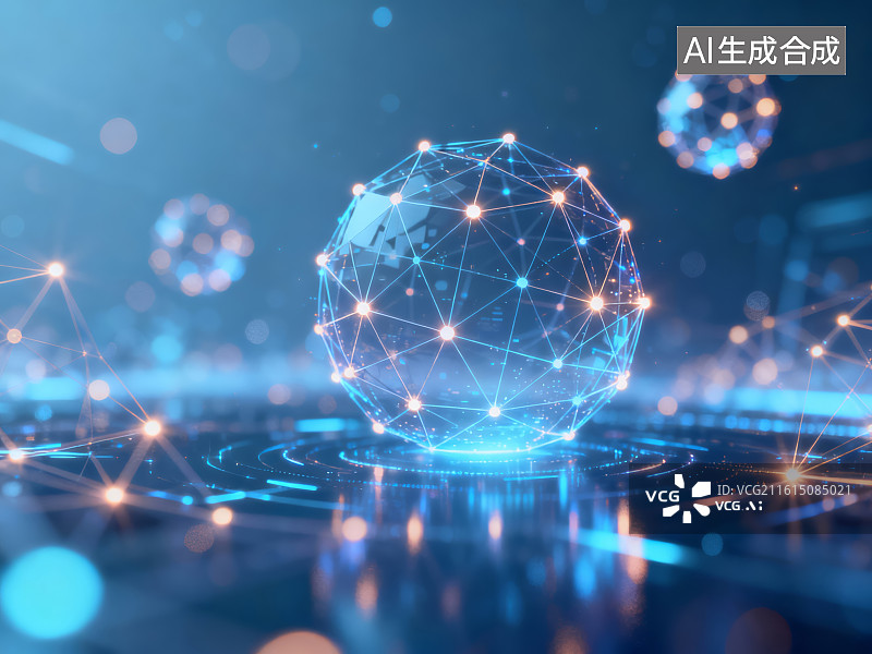 【AI数字艺术】数字全球网络连接概念图图片素材