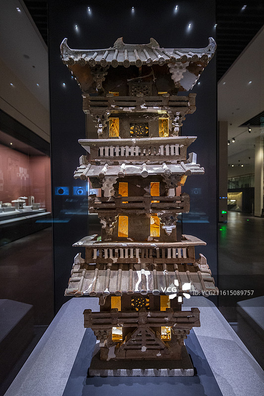 北京路县故城遗址博物馆：陶楼【东汉，路县故城城址周边墓葬区出土，北京市考古研究院藏】图片素材