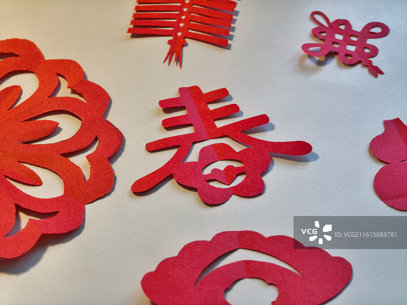 新年春节窗花剪纸 红色图片素材