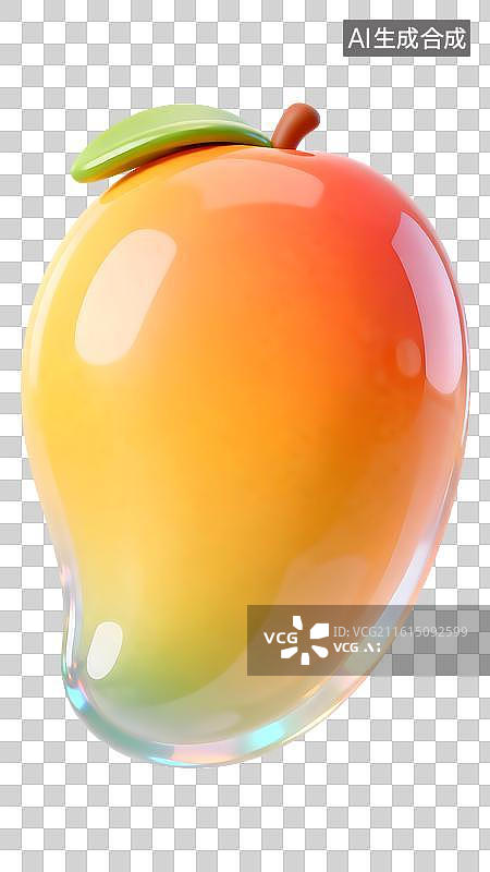 【AI数字艺术】AIGC:3D果冻风格 水果芒果，夏天元素，免抠图图片素材