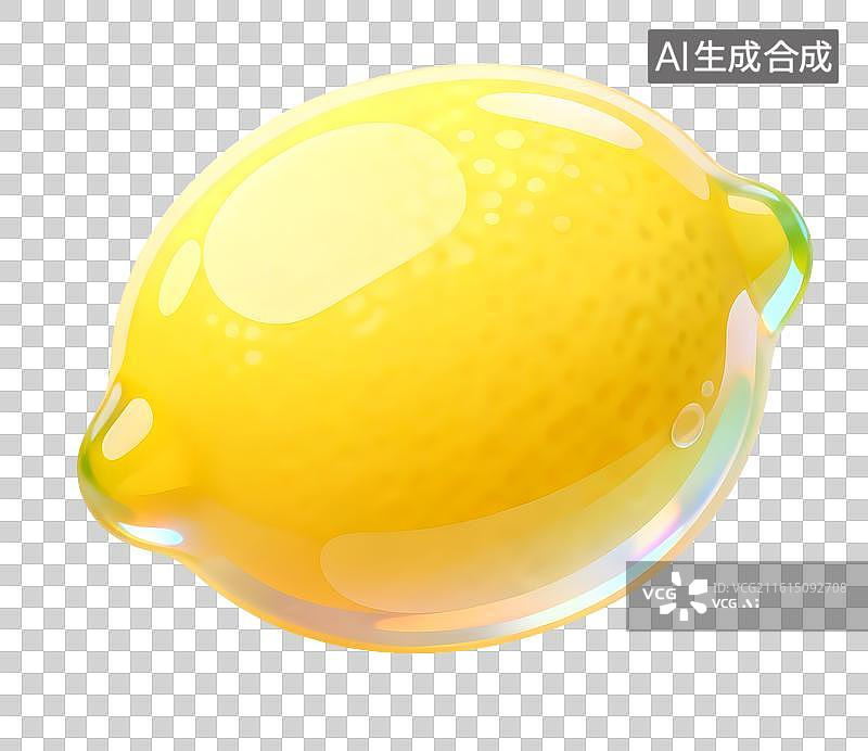 【AI数字艺术】AIGC:3D果冻风格 柠檬，水果，免抠图图片素材