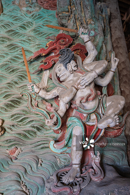 新绛县福胜寺彩色雕塑明王图片素材