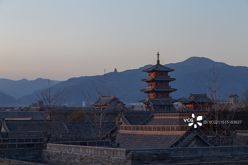 2026年1月傍晚的太原古县城图片素材