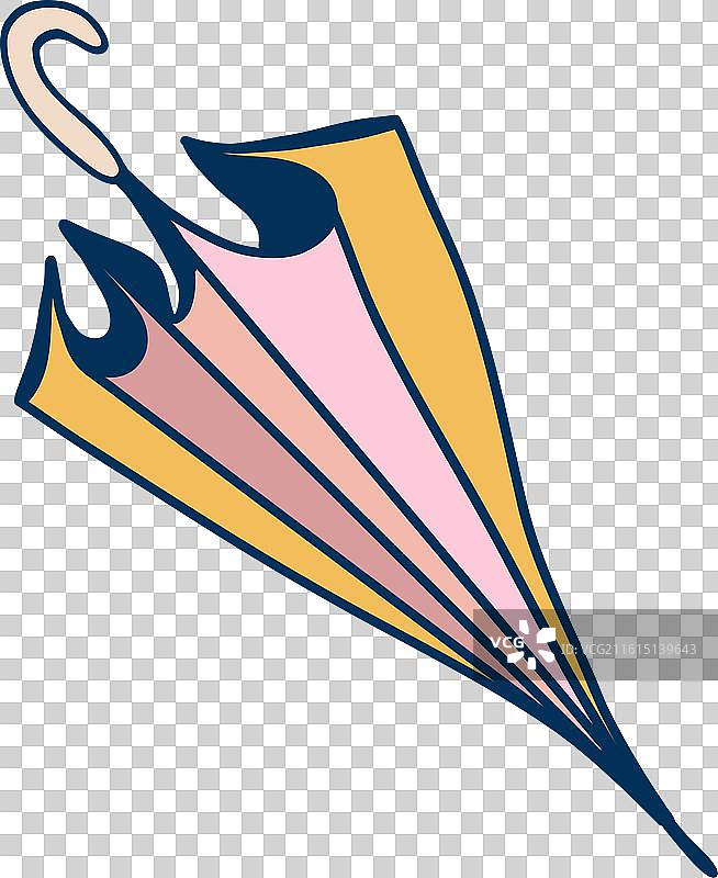 一把设计独特的彩色雨伞，置于白色背景上图片素材