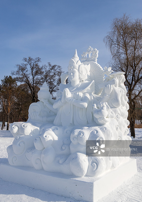 第28届中国.哈尔滨国际雪雕比赛~【三等奖】印泥队《德维.达万塔里》图片素材