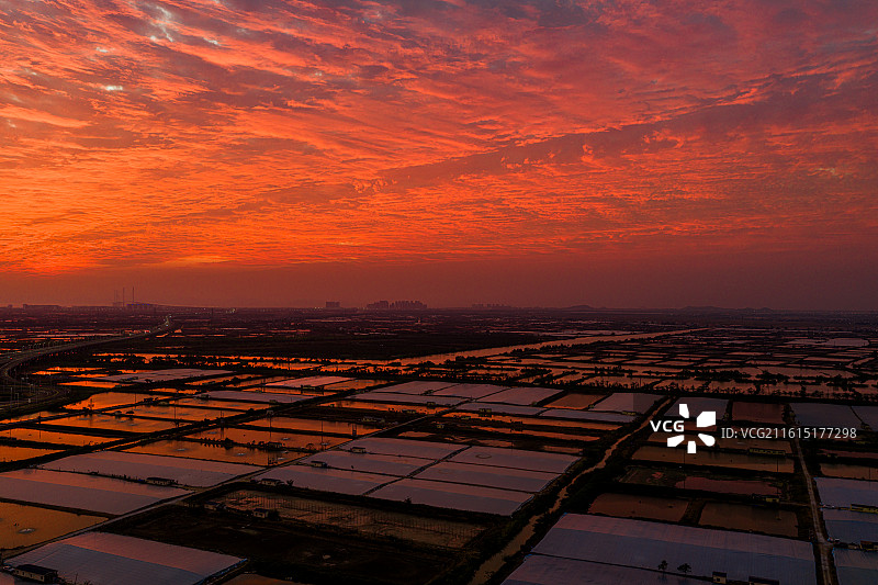 珠海市平沙新城黄茅海跨海通道晚霞图片素材