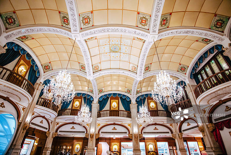 中国证券博物馆（原上海浦江饭店）室内孔雀厅图片素材