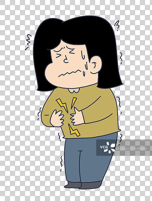 腹部疼痛的女性人物图片素材