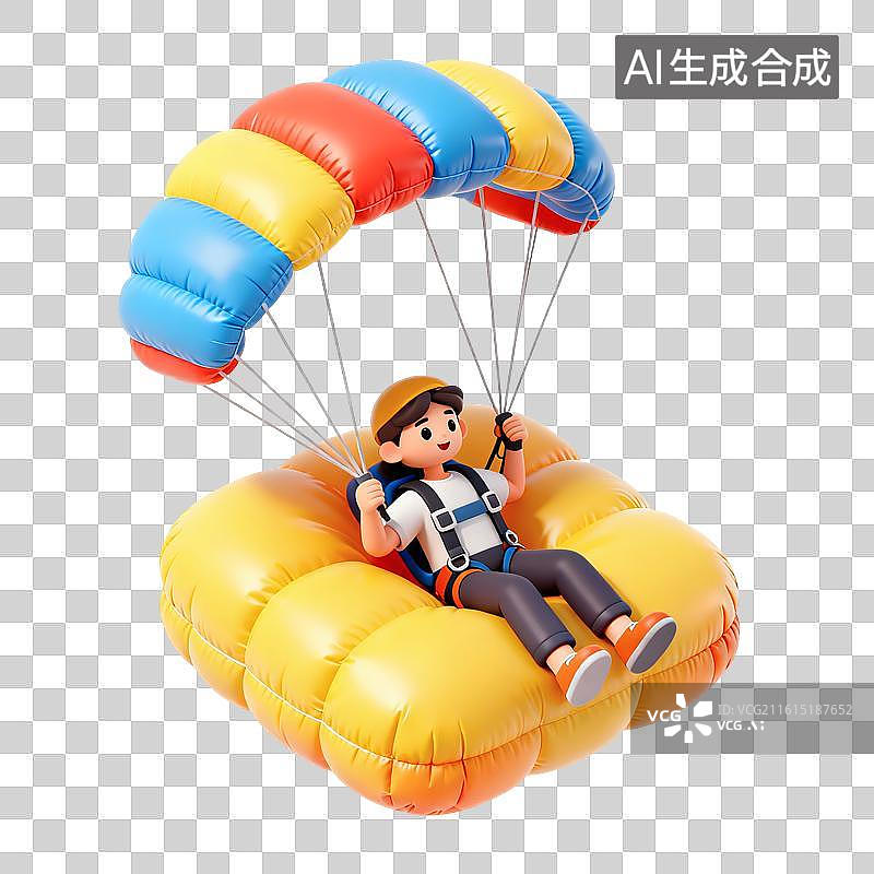 【AI数字艺术】跳伞运动插画图片素材