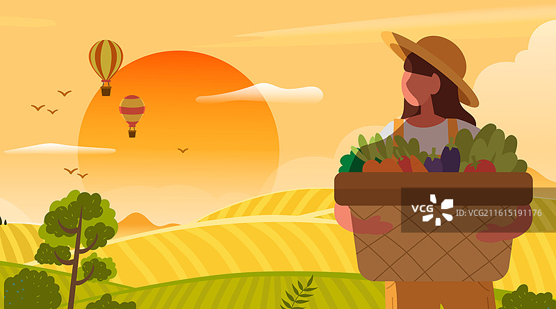 秋天的麦田图片素材