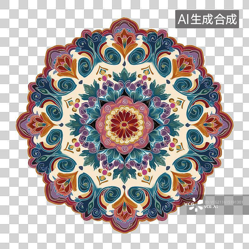 【AI数字艺术】免扣元素敦煌壁画纹样图案图片素材